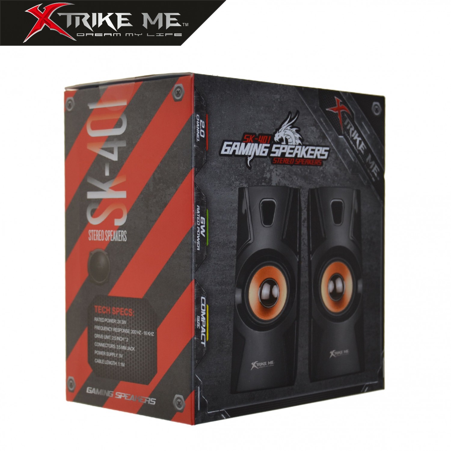 Altavoces Xtrike-Me Gaming 2.0 Sonido Estéreo 2x3W SK401