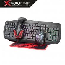 Kit GamingCombo para PC CM407 4en1 ratn retroiluminado/auricular con micrfono/teclado espaol/alfonbrilla de ratn