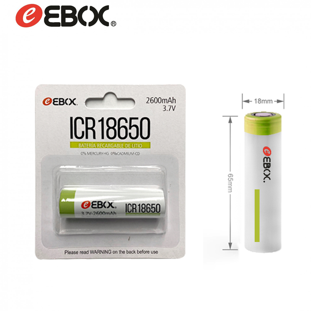 18650 Pilas Recargables 3.7V 2600mAh